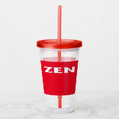 Zen wit rood acryl tumbler drinkbeker (Voorkant)