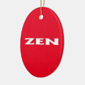 Zen wit rood ovaal keramisch ornament (Links)