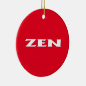 Zen wit rood rond keramisch ornament (Rechts)