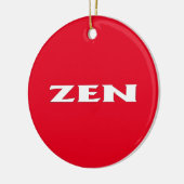 Zen wit rood rond keramisch ornament (Links)