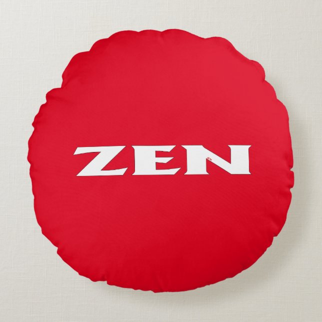 Zen wit rood rond poly gooi kussen (Voorkant)