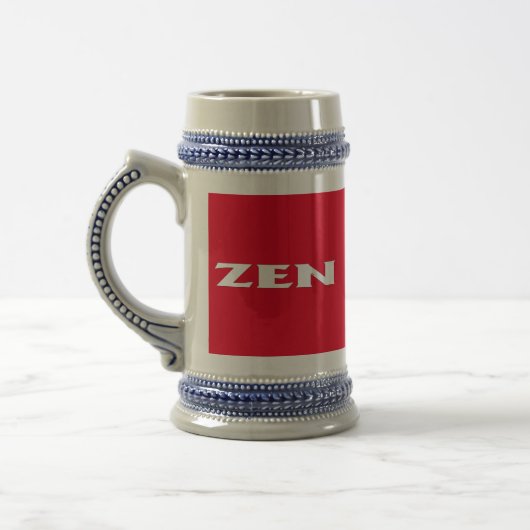 Zen wit rood stein bierpul (Links)