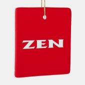 Zen wit rood vierkant keramisch ornament (Rechts)