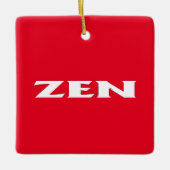 Zen wit rood vierkant keramisch ornament (Voorkant)