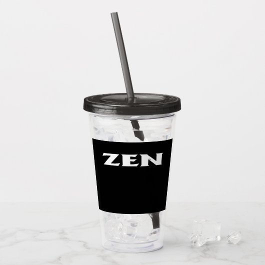 Zen wit zwart acryl tumbler acryl drinkbeker (Voorkant ijs)
