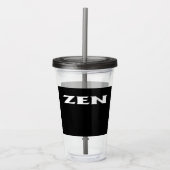 Zen wit zwart acryl tumbler acryl drinkbeker (Voorkant)