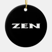 Zen wit zwart rond keramisch ornament (Voorkant)