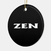 Zen wit zwart rond keramisch ornament (Links)