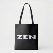 Zen wit zwart schouderblad canvas tas (Voorkant)
