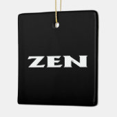 Zen wit zwart vierkant keramisch ornament (Links)