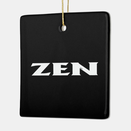 Zen wit zwart vierkant keramisch ornament (Links)