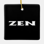 Zen wit zwart vierkant keramisch ornament (Voorkant)