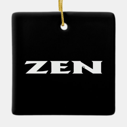 Zen wit zwart vierkant keramisch ornament (Voorkant)