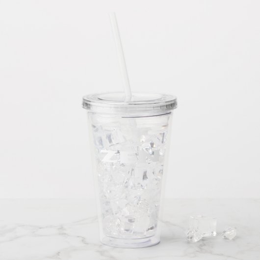 Zen witte heldere acryl tumbler drinkbeker (Voorkant ijs)