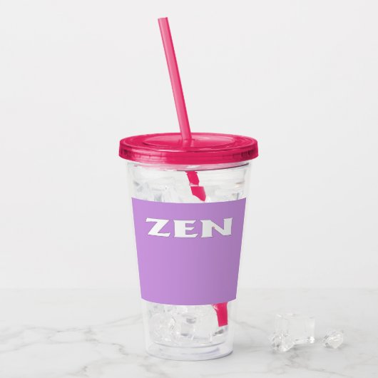 Zen witte lila fuchsia acryl tumbler drinkbeker (Voorkant ijs)