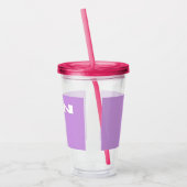 Zen witte lila fuchsia acryl tumbler drinkbeker (Links)