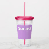 Zen witte lila fuchsia acryl tumbler drinkbeker (Voorkant)