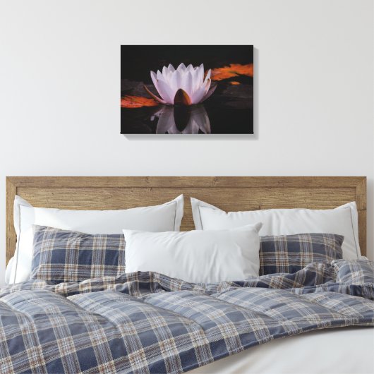 Zen witte lotusbloem canvas afdruk (Insitu (Slaapkamer))