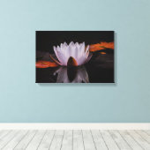 Zen witte lotusbloem canvas afdruk (Insitu (Houten vloer))