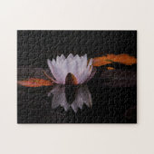 Zen witte lotusbloem legpuzzel (Horizontaal)