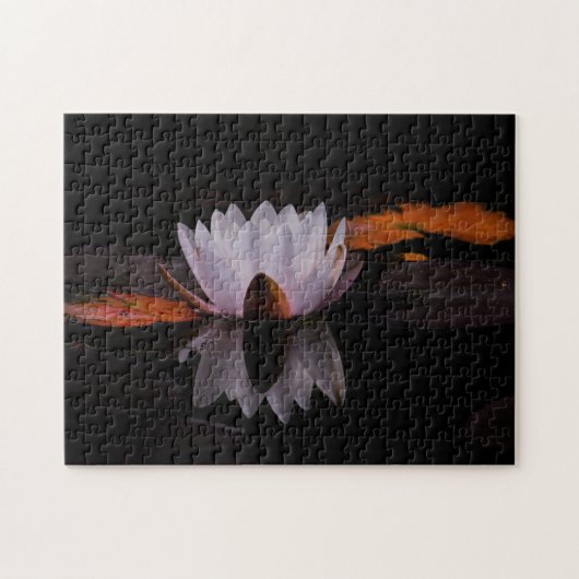 Zen witte lotusbloem legpuzzel (Horizontaal)