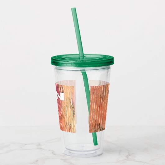 Zen witte riet groene acryl tumbler acryl drinkbeker (Links)