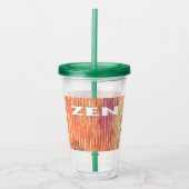 Zen witte riet groene acryl tumbler acryl drinkbeker (Voorkant)