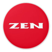Zen witte rode keramische knop (Voorkant)