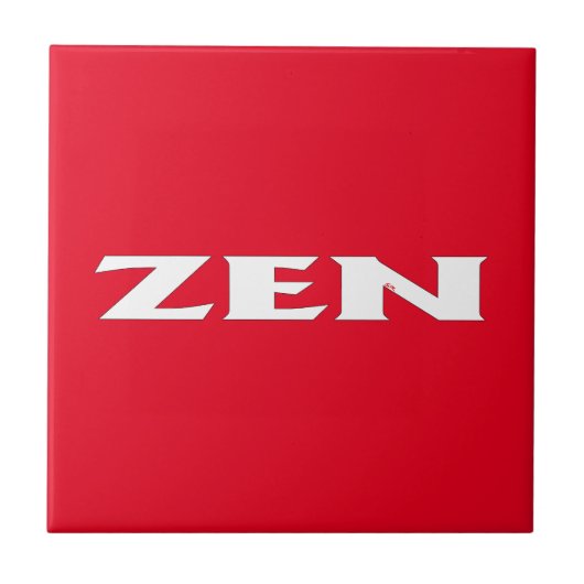 Zen witte rode kleine tegel tegeltje (Voorkant)