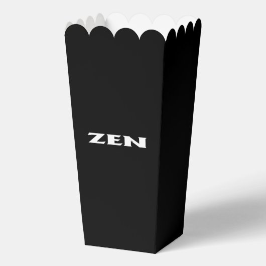 Zen witte zwarte popcorn dozen bedankdoosjes (Voorkant)