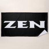 Zen witte zwarte strandhanddoek strandlaken (Voorkant)