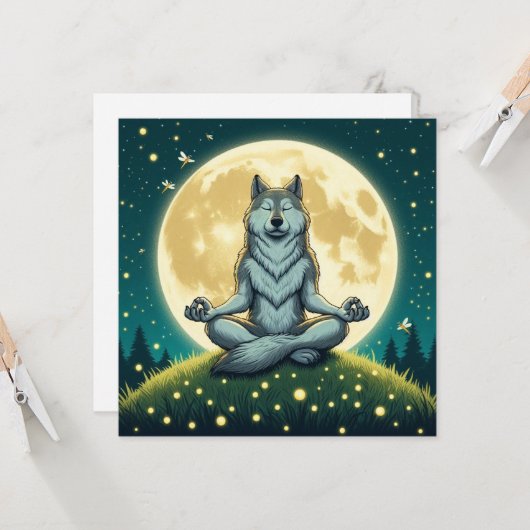 Zen wolf kaart (Voorkant / Achterkant in situ)