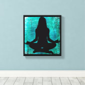 Zen Woman Doing Yoga Meditation Canvas Wall (Insitu (Houten vloer))