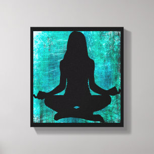 Zen Woman Doing Yoga Meditation Canvas Wall Afdruk