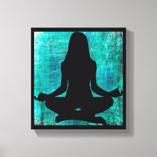 Zen Woman Doing Yoga Meditation Canvas Wall Afdruk (Voorkant)