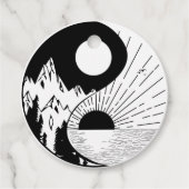 Zen Yin Yang Black White Bedankjes Labels (Voorkant)