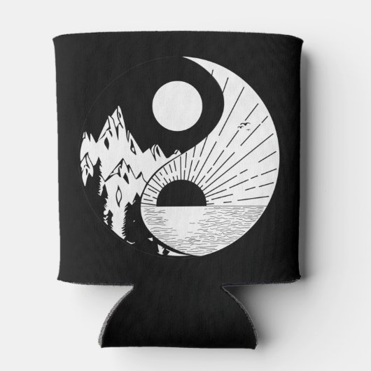 Zen Yin Yang Black White Blikjeskoeler (Achterkant)