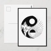 Zen Yin Yang Black White Briefkaart (Voorkant / Achterkant)