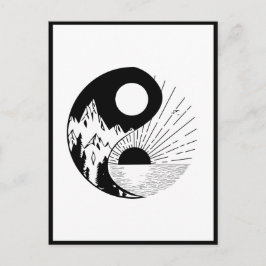 Zen Yin Yang Black White Briefkaart