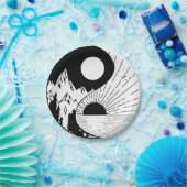 Zen Yin Yang Black White Papieren Bordje (Feest)