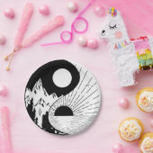 Zen Yin Yang Black White Papieren Bordje (Feest)