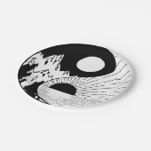 Zen Yin Yang Black White Papieren Bordje (Gekanteld)