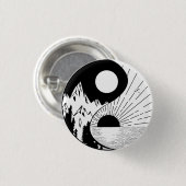 Zen Yin Yang Black White Ronde Button 3,2 Cm (Voorkant /achterkant)