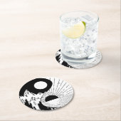 Zen Yin Yang Black White Ronde Kartonnen Onderzetter (Insitu)