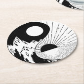Zen Yin Yang Black White Ronde Kartonnen Onderzetter (Gebogen)