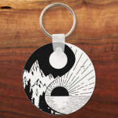 Zen Yin Yang Black White Sleutelhanger (Voorkant)