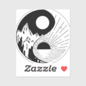 Zen Yin Yang Black White Sticker (Vel)