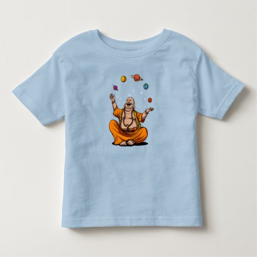 Zen Yoga Buddha Juggling Space Planets Meditation Kinder Shirts (Voorkant)