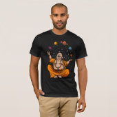 Zen Yoga Buddha Juggling Space Planets Meditation T-shirt (Voorkant volledig)