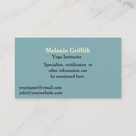 Zen Yoga - Instructeur of Trainer Visitekaartje (Achterkant)